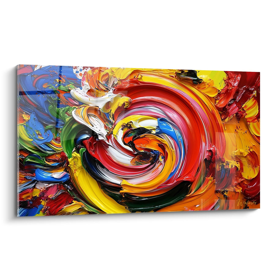 Tableau spirale multicolore - Tourbillon de couleurs - édition spirale abstrait