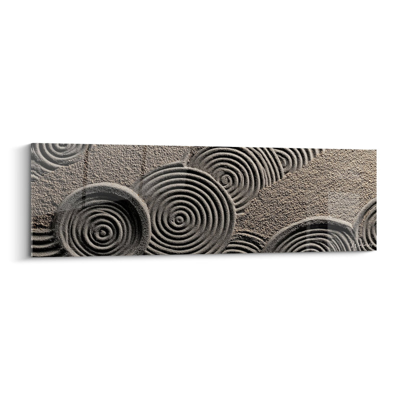 Tableau spirales concentriques beiges et grises texturées - Méditation minérale - Edition Sable