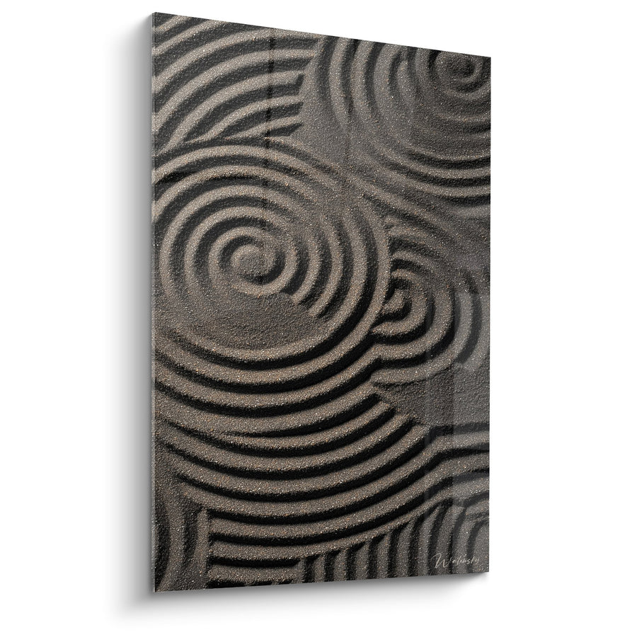 Tableau Motifs Circulaires Sculptés Beiges et Bruns - Spirales Texturées - Edition Sable