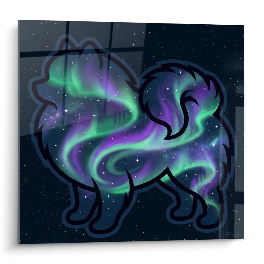 Pomeranian-Spitz Gemälde Kosmisches Polarlicht - Himmlische Magie - Edition Pomeranian-Spitz
