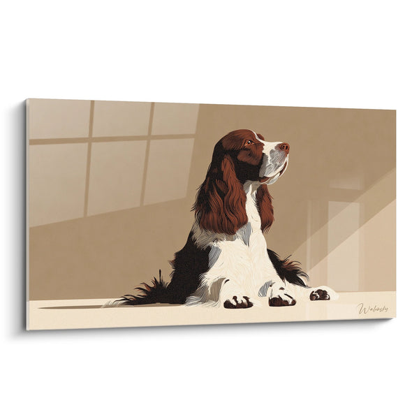 Cuadro Perro Sentado Luz Dorada - Momento de Serenidad - Edición Springer Inglés
