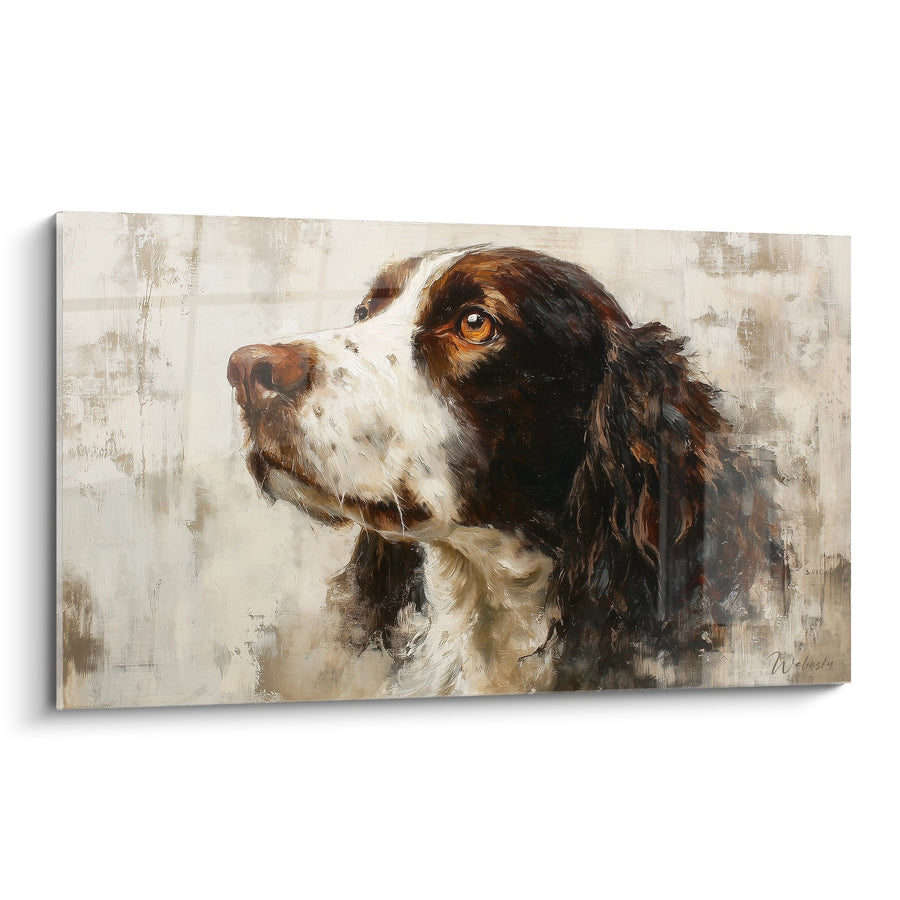 Tableau Chien aux Yeux Dorés et Regard Mélancolique - Portrait Canin Expressif - Edition Springer Anglais