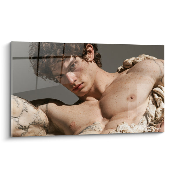 Tableau Torse beige et marbre veiné gris - Métamorphose de marbre - Edition Statue