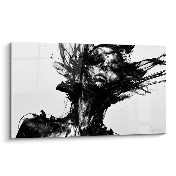 Tableau Visage noir aux traits éclatés - Métamorphose intérieure - Edition Statue