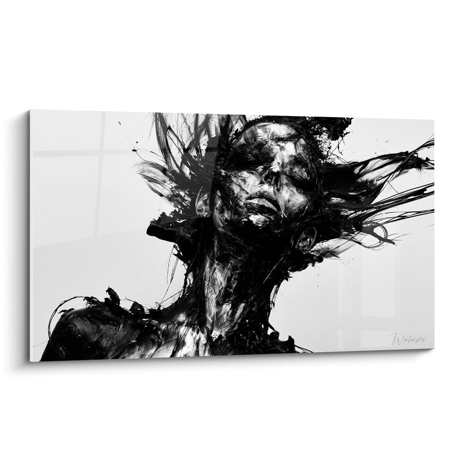 Tableau Visage noir aux traits éclatés - Métamorphose intérieure - Edition Statue