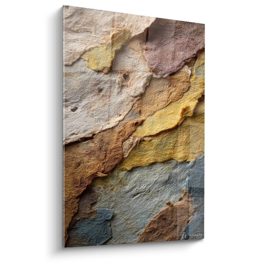 Tabel geologische lagen - Minerale herinnering - collage-editie