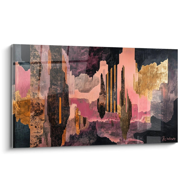Cuadro Estratos Misterio Dorado - Edición Pintura Abstracta