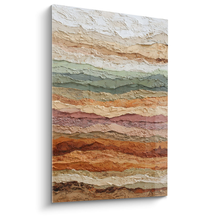 Obraz warstw geologicznych wielokolorowych - Harmonijne warstwy ziemi - Edycja Feng Shui Północno-Wschodni Element Ziemia