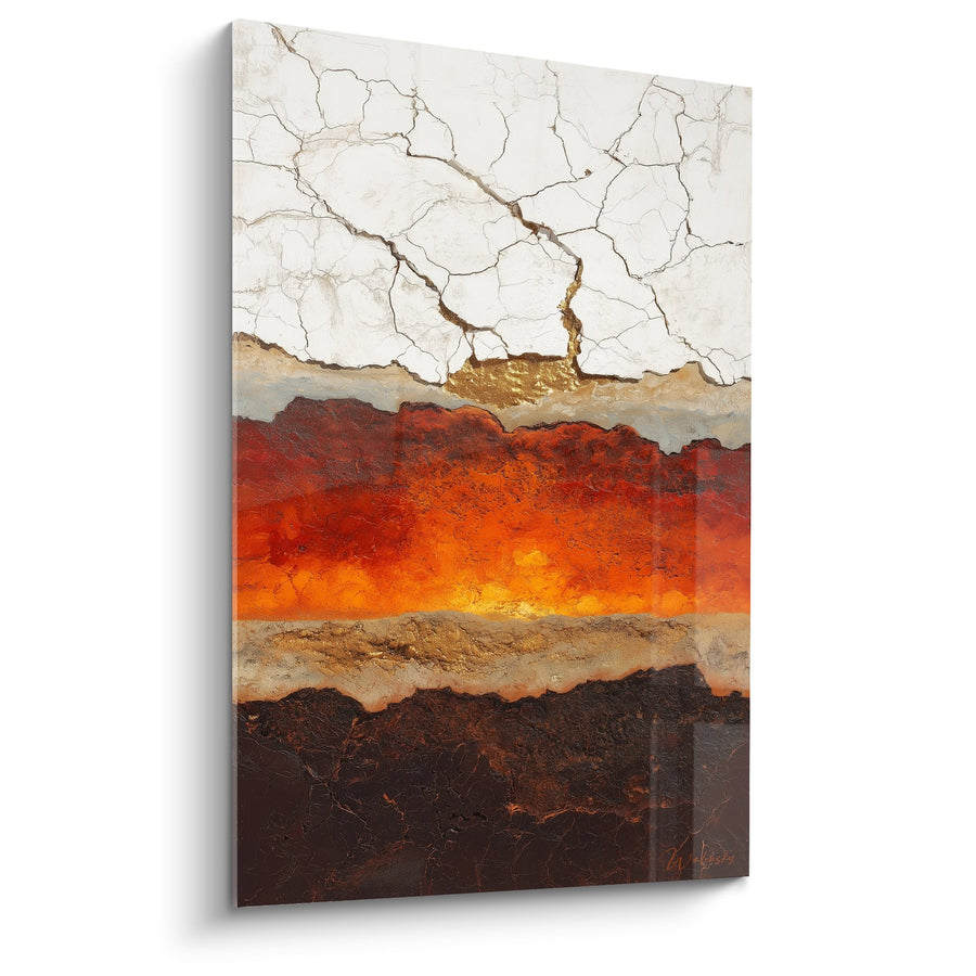 Tableau Stratification Géologique Orange et Ocre - Harmonie Tellurique - Edition Feng shui Centre Terre