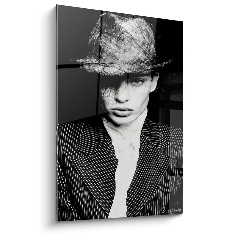 1940s Style Painting - Contemporary Glamour - Black and White Fashion Edition