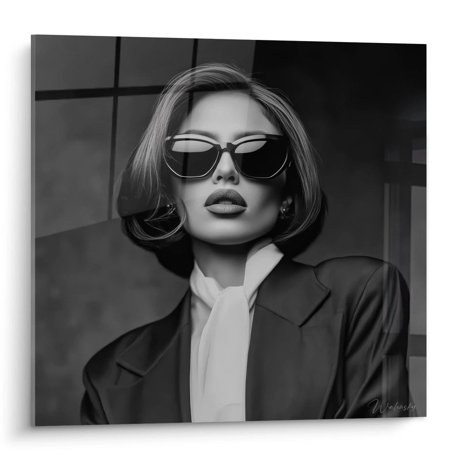 Tableau Style Cinéma Noir - Portrait Féminin Iconique - édition mode noir et blanc