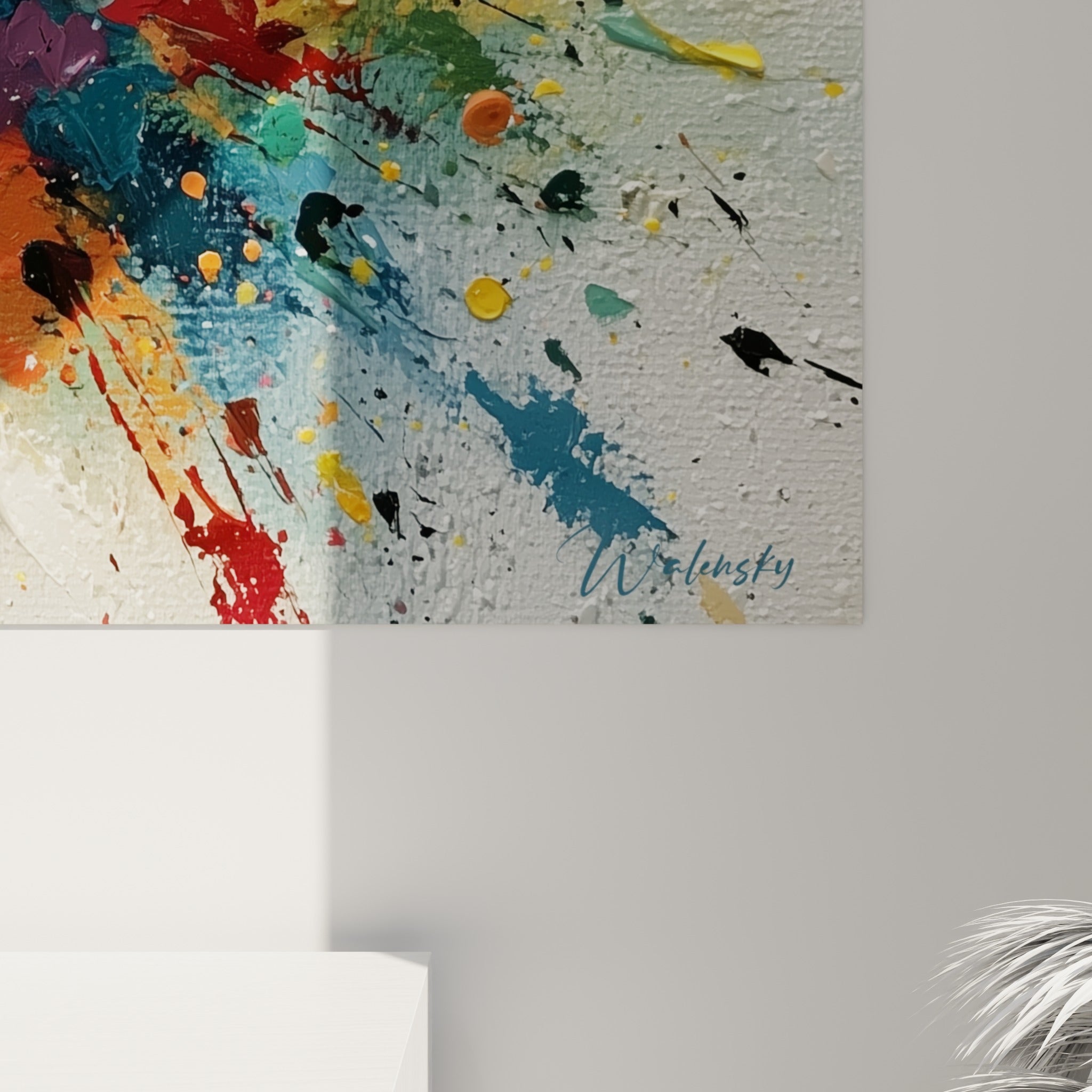Empâtements épais orange et noir avec coulures jaunes, matière dense du style Peinture abstrait en gros plan