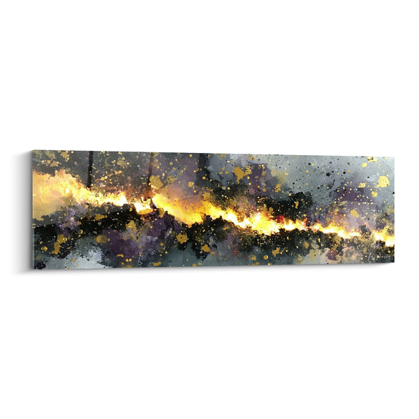 Tableau Faille lumineuse dorée et anthracite - Faille de lumière - Edition style Peinture abstrait