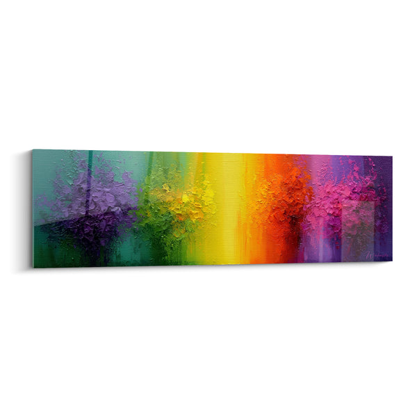 Tableau Bandes chromatiques jaune et violet texturées - Éveil chromatique - Edition style Peinture abstrait