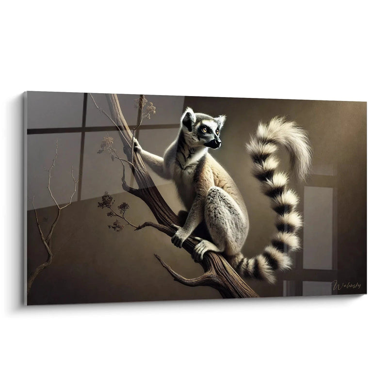 Twilight Branch Painting - Lemur Edition Animals