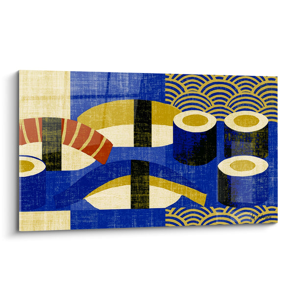 Tableau Sushi bleu marine et doré graphique - Comptoir japonais réinventé - Edition Sushi