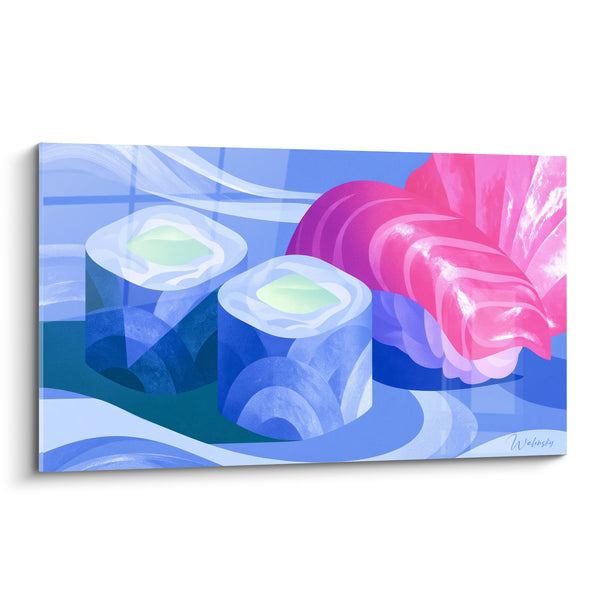 Tableau Makis bleus et gingembre rose - Vague gourmande - Edition Sushi