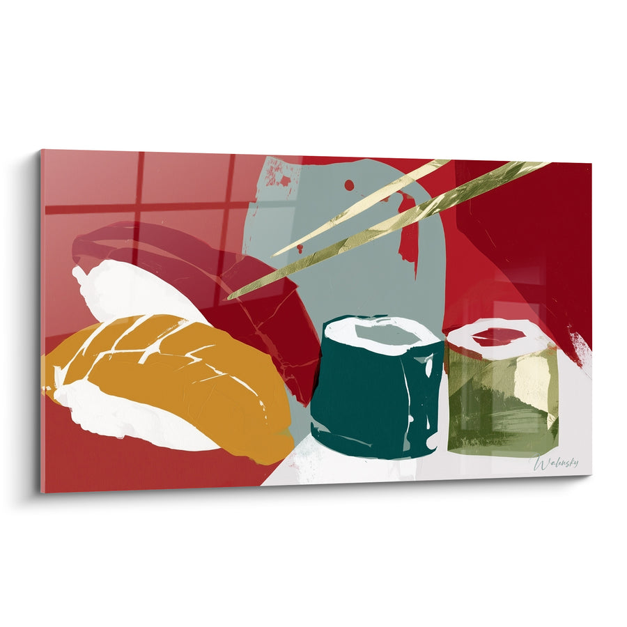 Tableau Nigiris colorés aux baguettes dorées - Plaisir gourmand - Edition Sushi