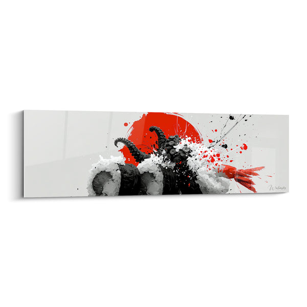 Tableau Makis noirs et rouges éclaboussés - Éruption nippone - Edition Sushi