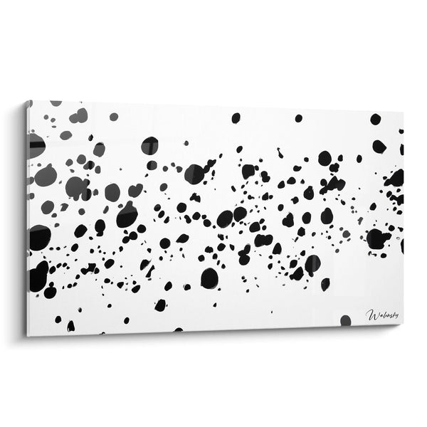 Schilderij Pointillistische Symfonie - gespikkelde zwart-wit editie