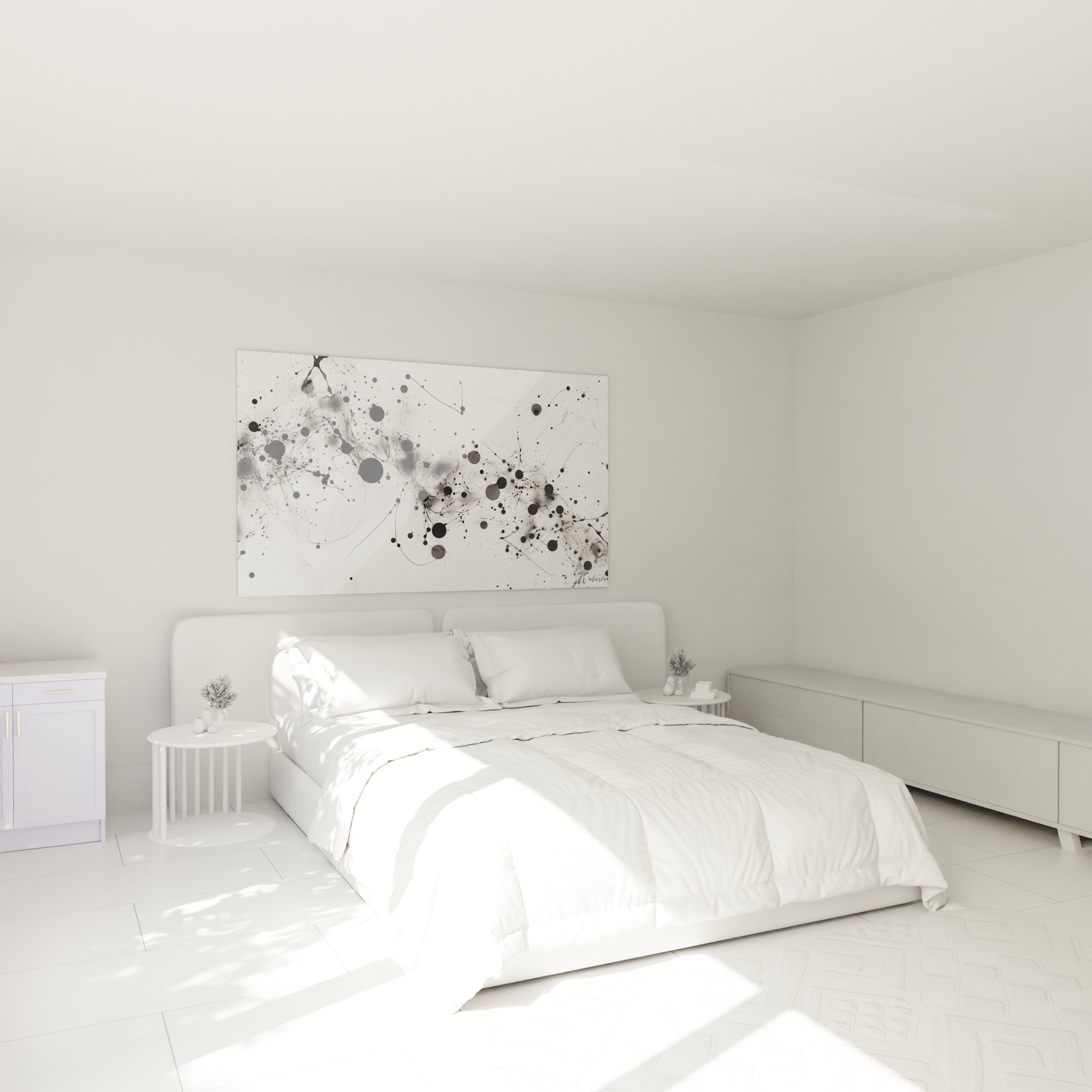 Tableau tacheté noir et blanc de Walensky, parfait pour décorer une chambre moderne