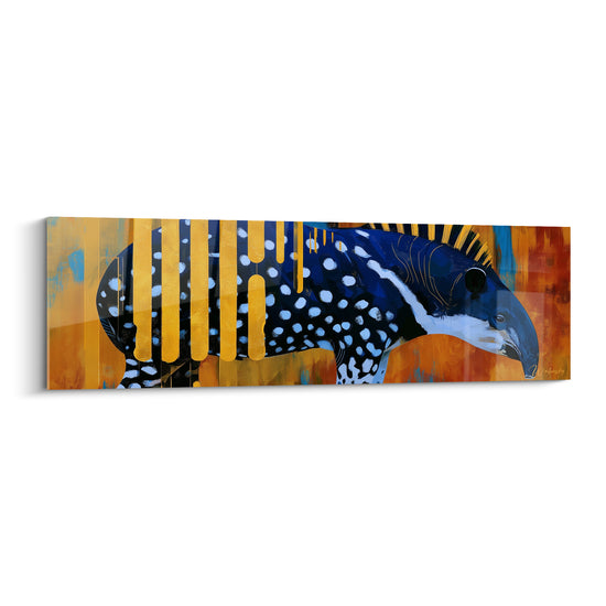 Tableau Tapir bleu marine et doré tacheté - Émergence sauvage - Edition Tapir