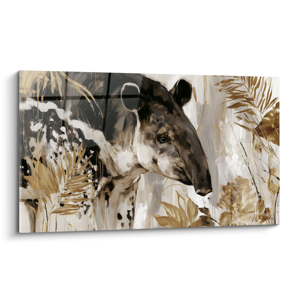 Tableau Tapir brun et doré parmi les feuillages - Traversée silencieuse - Edition Tapir