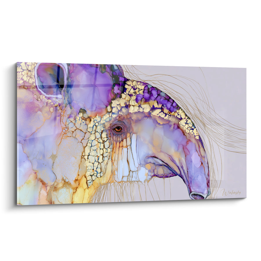 Tableau Tapir violet et doré en aquarelle - Éclat minéral - Edition Tapir