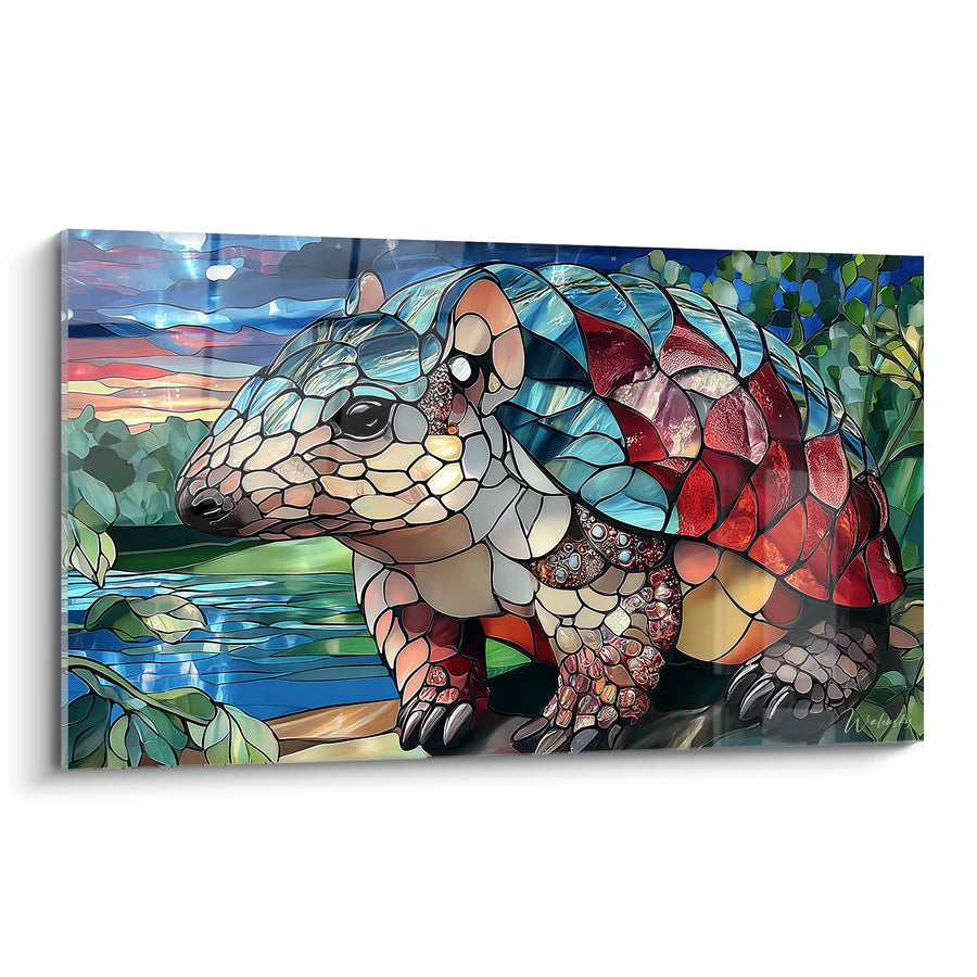 Tableau Glyptodon vitrail coloré - Mosaïque naturelle - édition Glyptodon
