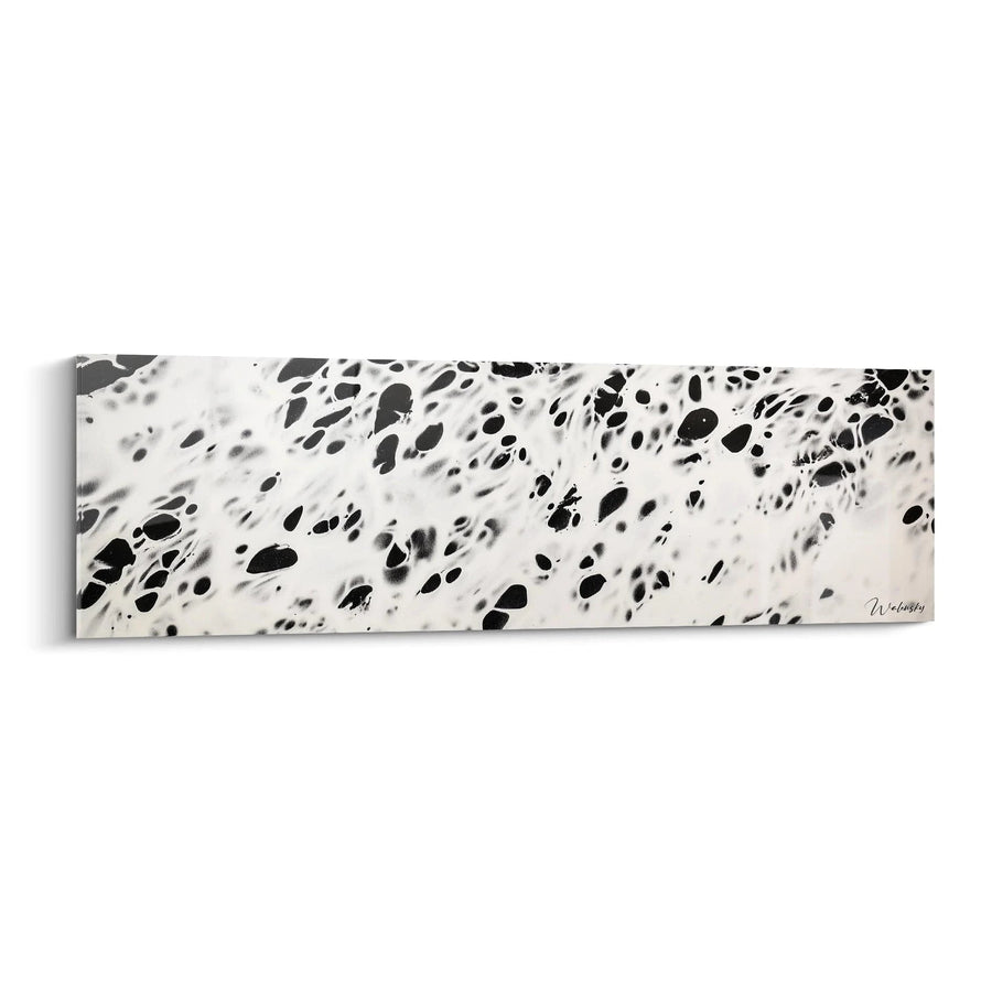 Tableau Tempête Silencieuse Grise - édition tacheté noir et blanc