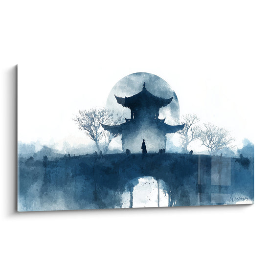 Asian Architecture Watercolor Wall Art - Mystical Temple - Pagoda Edition