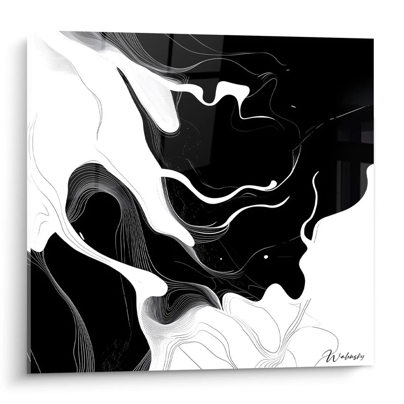 Floating Tension Wall Art - Black and White Edition