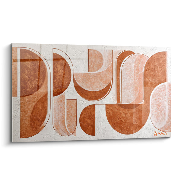 Tableau Arches géométriques terracotta et blanc crème - Formes façonnées - Edition Terracotta