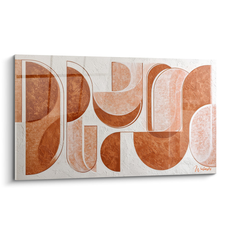 Tableau Arches géométriques terracotta et blanc crème - Formes façonnées - Edition Terracotta