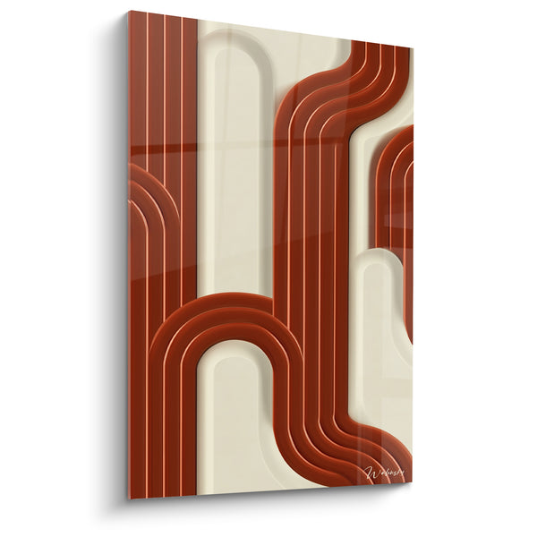Tableau Arches sinueuses terracotta et ivoire - Flux architectural - Edition Terracotta