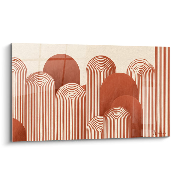 Tableau Arches ondulées brique et crème - Vagues silencieuses - Edition Terracotta