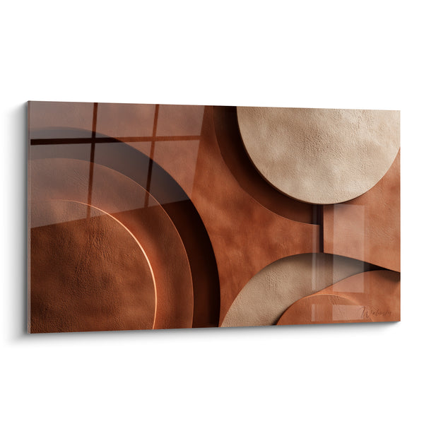 Tableau Cercles briques et sable superposés - Éclipse d'argile - Edition Terracotta