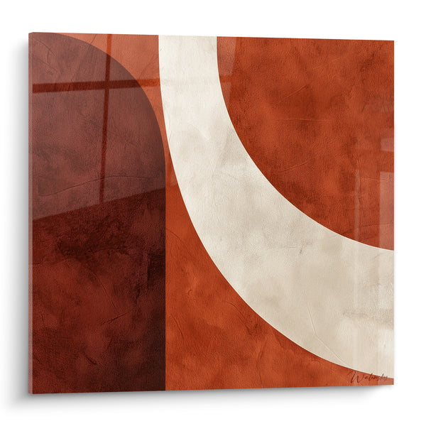 Tableau Courbe ivoire aux teintes rouille et brique - Arche du crépuscule - Edition Terracotta