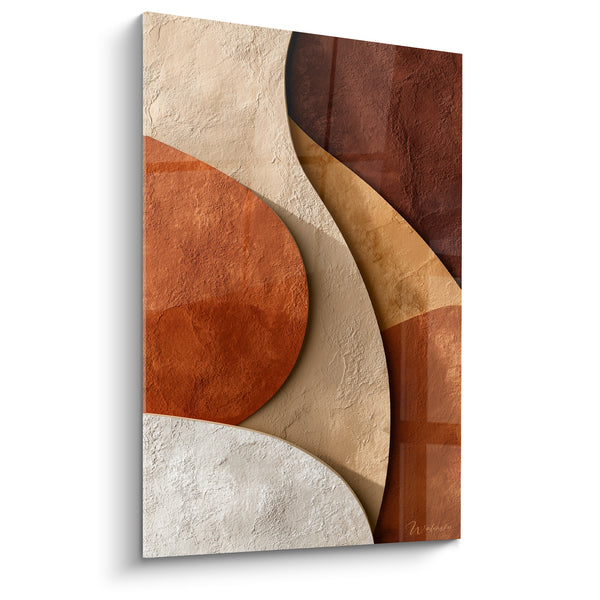 Tableau Vagues sculptées ocre et brun profond - Sillon d'argile - Edition Terracotta