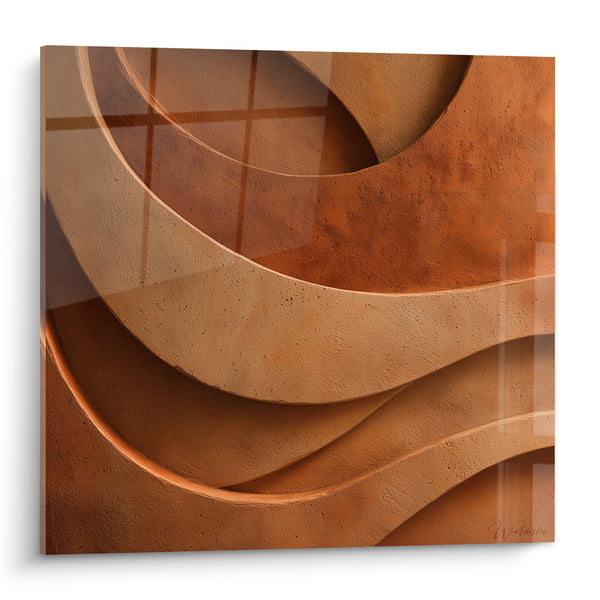 Tableau Vagues sculptées ocre et sable - Dune sculptée - Edition Terracotta