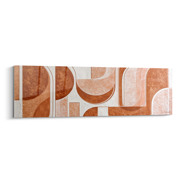 Tableau Formes arrondies terracotta et blanc crayeux - Lumière d'atelier - Edition Terracotta