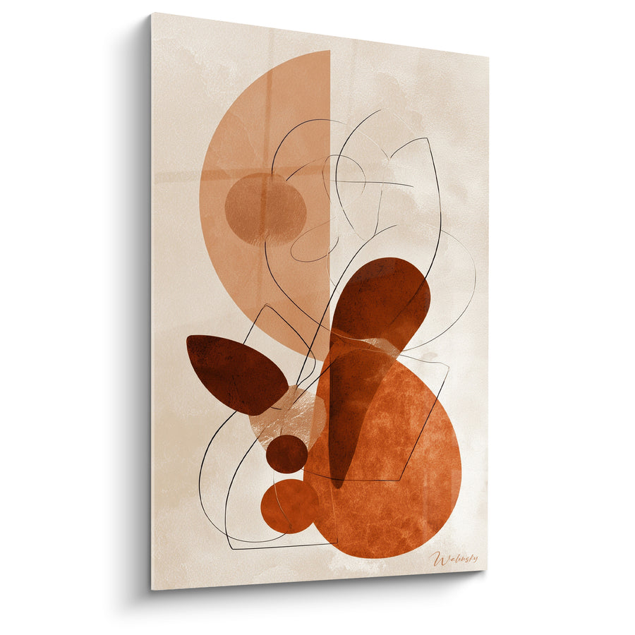 Tableau Formes organiques ocre et brun rouille - Nature en esquisse - Edition Terracotta