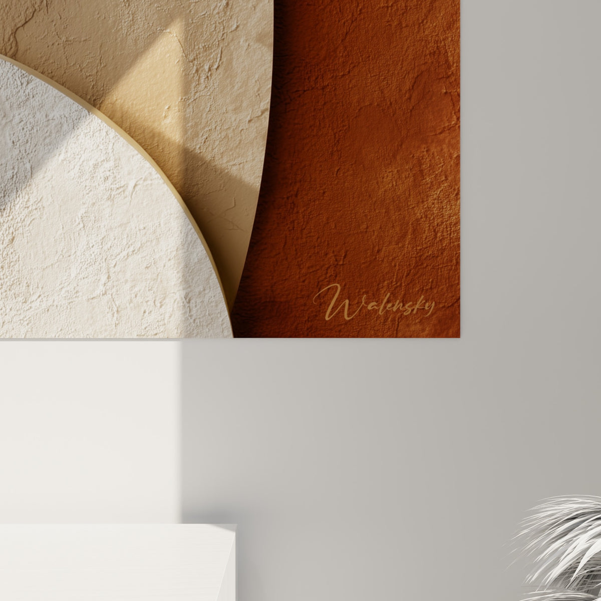 Grain texturé de l'œuvre Terracotta, empâtements ocre et brun se fondant en reliefs sculptés