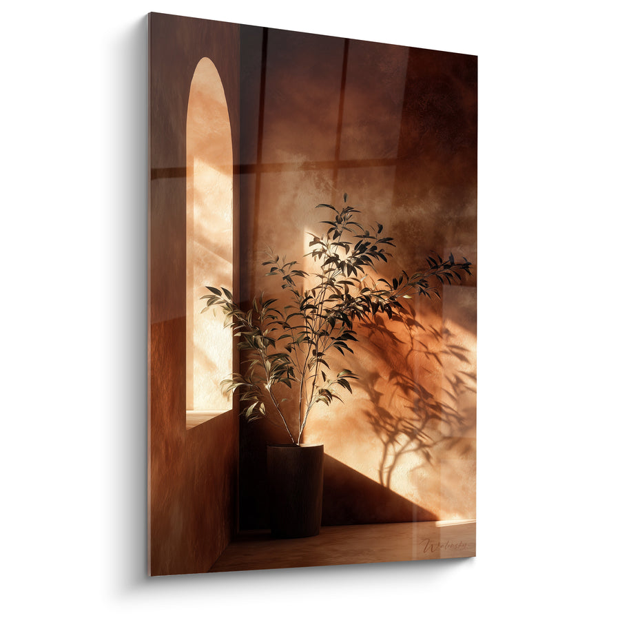 Tableau Plante ocre et brun près d'une arche - Lumière du sud - Edition Terracotta