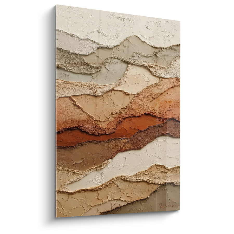 Tableau Strates minérales beige et terracotta - Sédiments du désert - Edition Terracotta