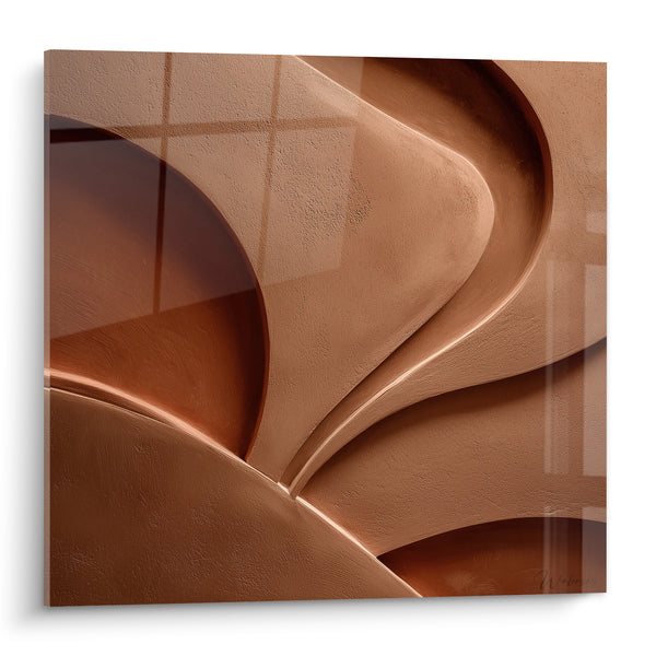Tableau Vagues sculptées ocre et brun - Relief silencieux - Edition Terracotta