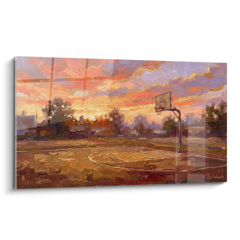 Basketball Court Sunset Wall Art - Nostalgia of the Game - Basketball Edition