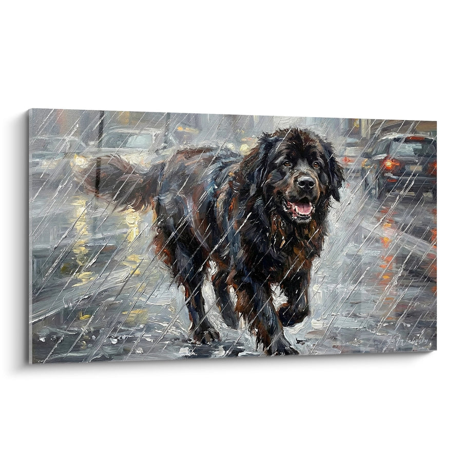 Tableau Terre Neuve Trempé sous la Pluie Urbaine - Tendresse Pluvieuse - Edition Terre Neuve