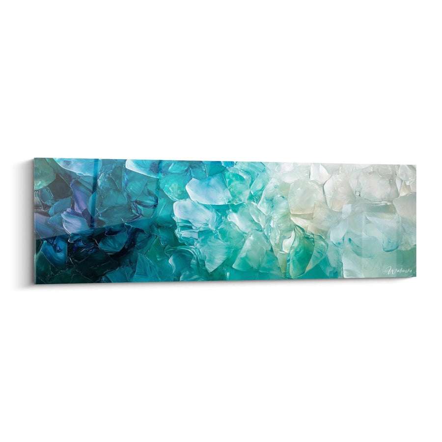Tableau Tesselles Glaciaires Vertes - Édition Géométrique Abstrait