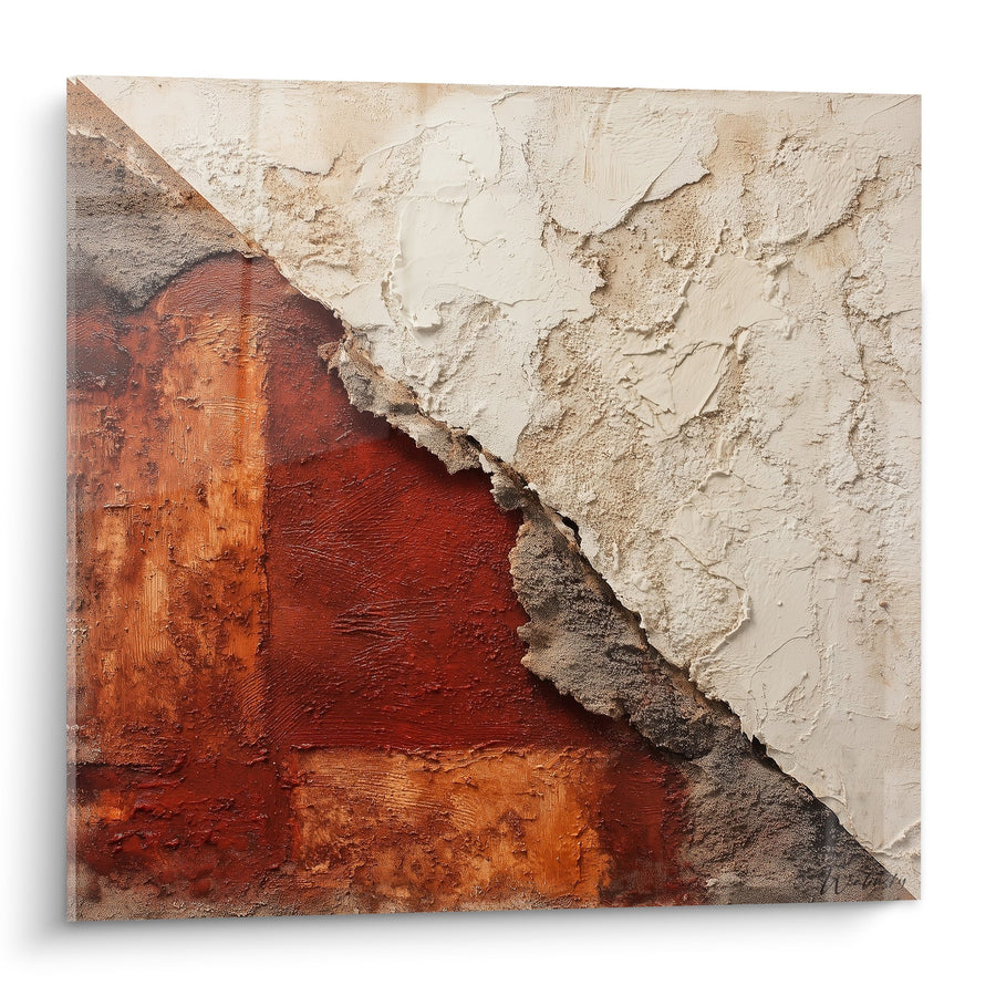 Tableau Textures Ocres et Blanches Écaillées - Matière Brute - Edition Feng shui Nord-Est Terre